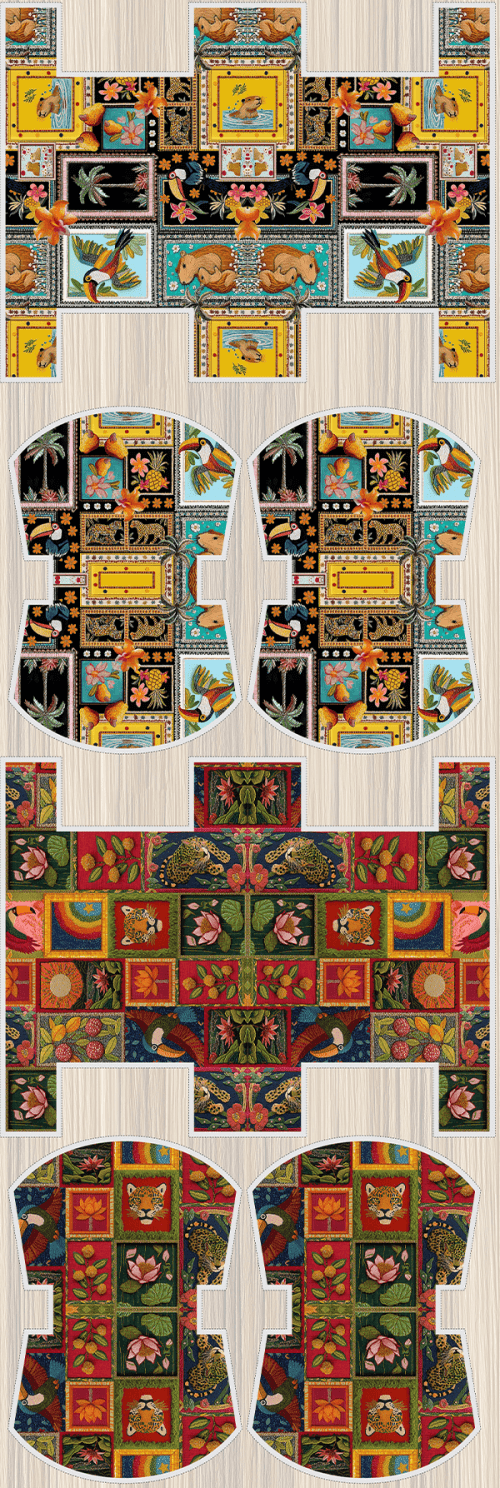 Tecido Tricoline Digital 3D Kit Painel Necessaire Encantos da Floresta 9100E15175