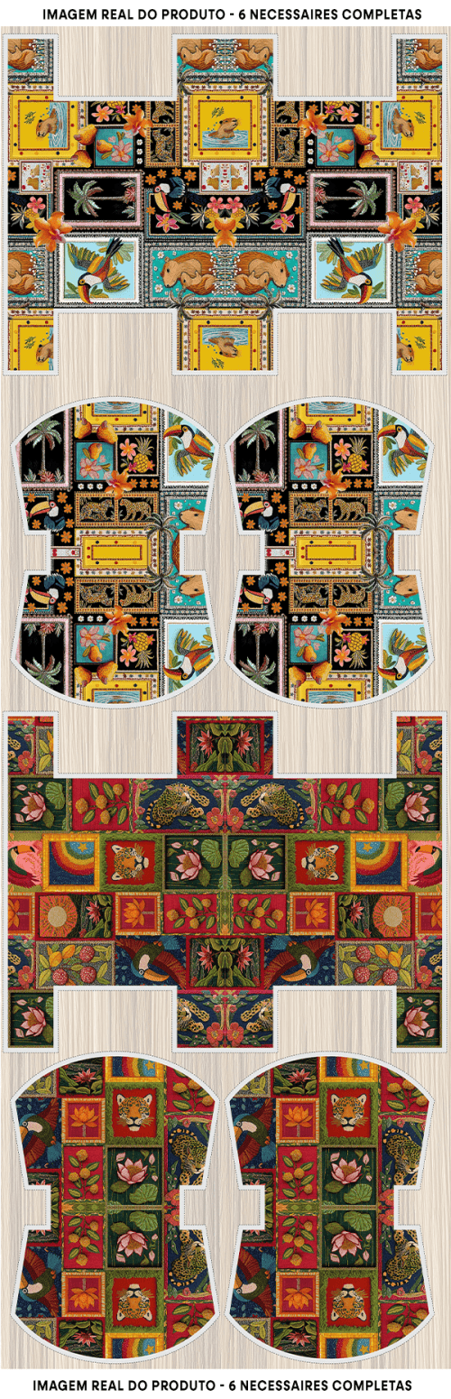 Tecido Tricoline Digital 3D Kit Painel Necessaire Encantos da Floresta 9100E15175