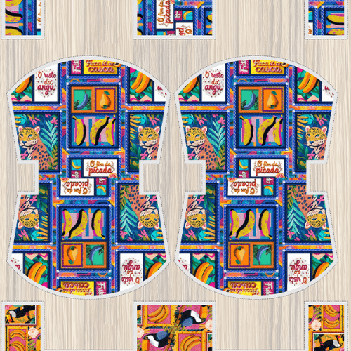 Tecido Tricoline Digital Kit Painel Necessaire Essência Tropical 9100E15177