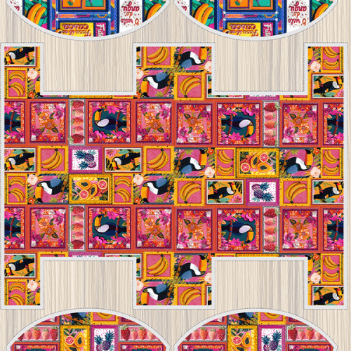 Tecido Tricoline Digital Kit Painel Necessaire Essência Tropical 9100E15177