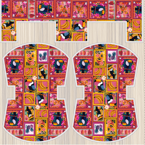 Tecido Tricoline Digital Kit Painel Necessaire Essência Tropical 9100E15177