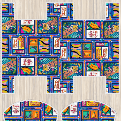 Tecido Tricoline Digital Kit Painel Necessaire Essência Tropical 9100E15177