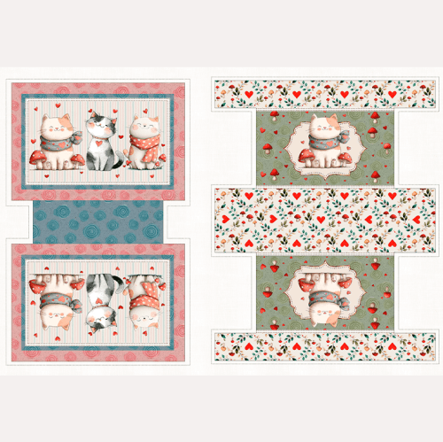 Tecido Tricoline Digital Kit Painel Necessaire Gatinhos 9100E16110