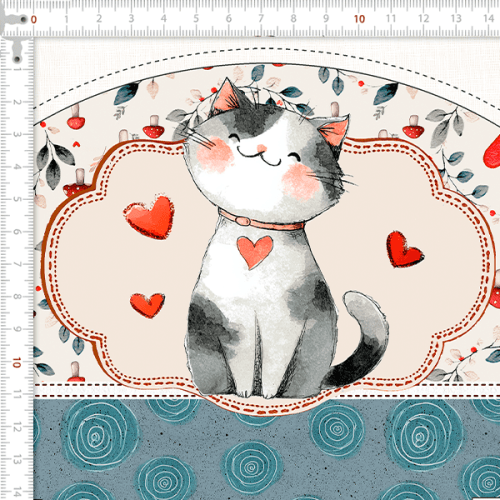 Tecido Tricoline Digital Kit Painel Necessaire Gatinhos 9100E16110