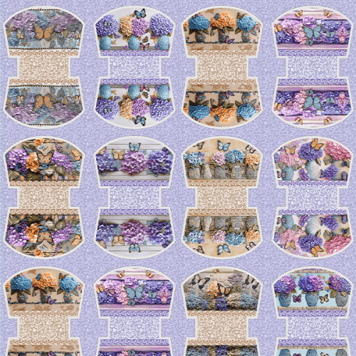 Tecido Tricoline Digital Kit Painel Necessaire Jardim de Lavanda 9100E15200