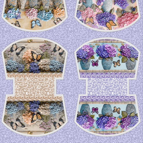 Tecido Tricoline Digital Kit Painel Necessaire Jardim de Lavanda 9100E15200