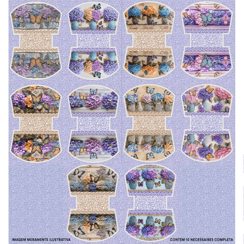 Tecido Tricoline Digital Kit Painel Necessaire Jardim de Lavanda 9100E15200