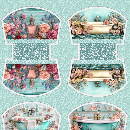 Tecido Tricoline Digital Kit Painel Necessaire Make, Rosas & Amor 9100E15199