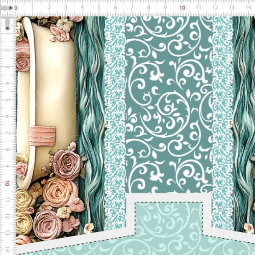 Tecido Tricoline Digital Kit Painel Necessaire Make, Rosas & Amor 9100E15199