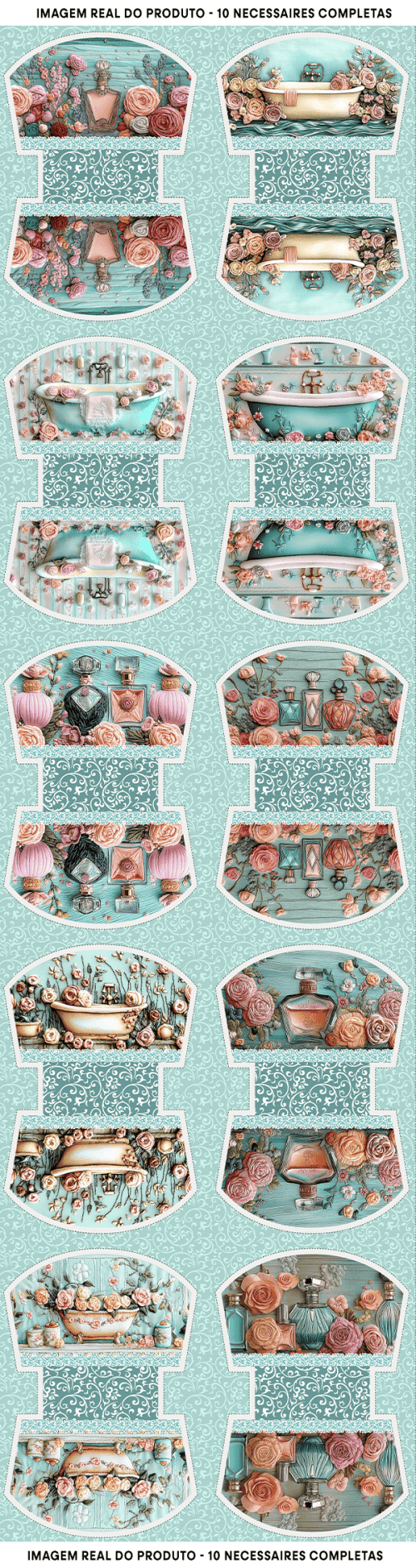 Tecido Tricoline Digital Kit Painel Necessaire Make, Rosas & Amor 9100E15199