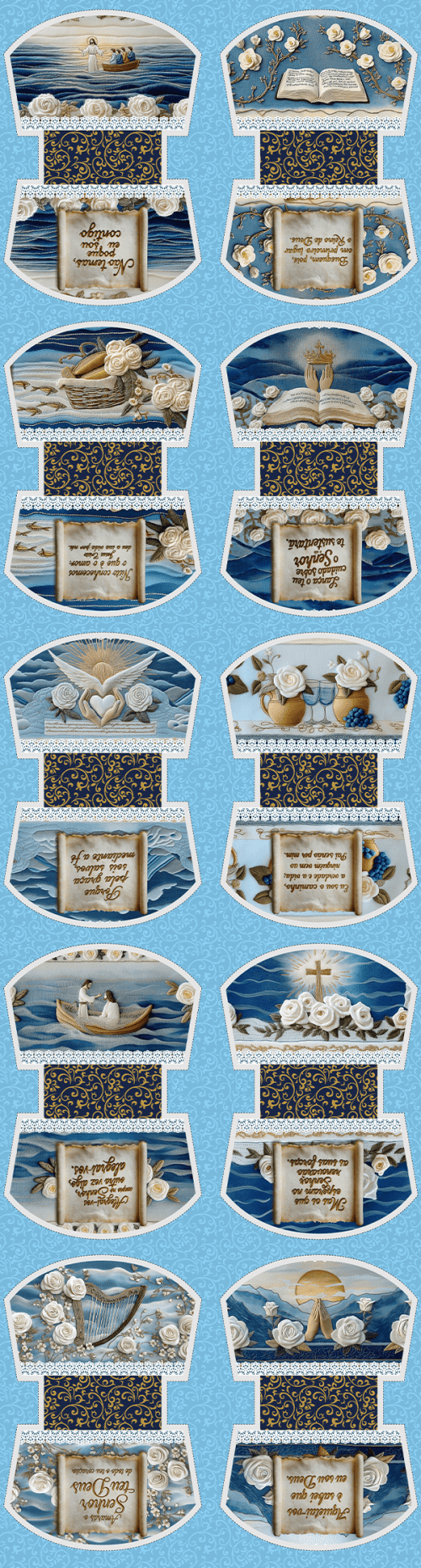 Tecido Tricoline Digital Kit Painel Necessaire O Mar e a Fé 9100E15180