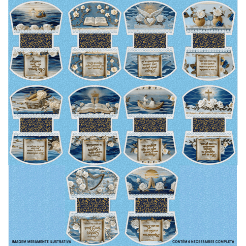 Tecido Tricoline Digital Kit Painel Necessaire O Mar e a Fé 9100E15180
