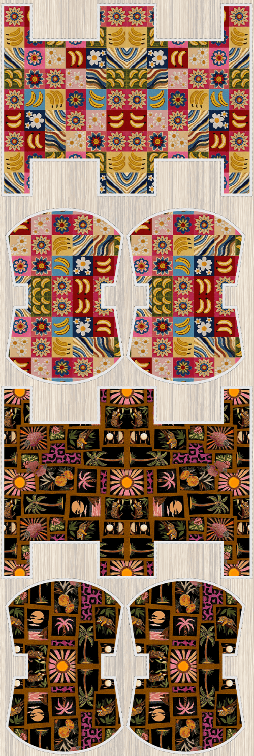Tecido Tricoline Digital Kit Painel Necessaire Retratos Tropicais 9100E15176