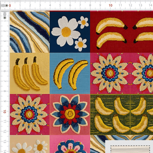 Tecido Tricoline Digital Kit Painel Necessaire Retratos Tropicais 9100E15176