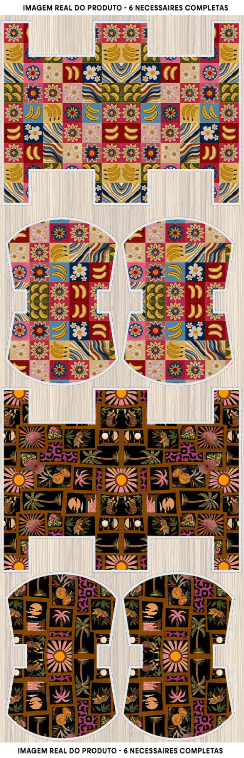 Tecido Tricoline Digital Kit Painel Necessaire Retratos Tropicais 9100E15176