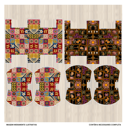 Tecido Tricoline Digital Kit Painel Necessaire Retratos Tropicais 9100E15176