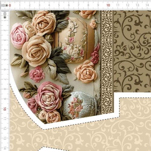 Tecido Tricoline Digital Kit Painel Necessaire Vintage Elegance 9100E15202