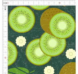 Tecido Tricoline Digital Kiwi Fundo Vintage 9100e7183