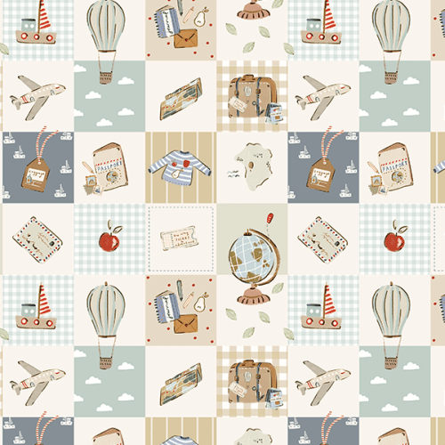 Tecido Tricoline Digital Modo Viagem em Quadrinhos 9100E16051