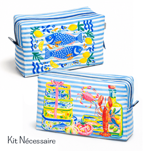 Tecido Tricoline Digital Necessaire Peixe e Limão Siciliano 9100E15941