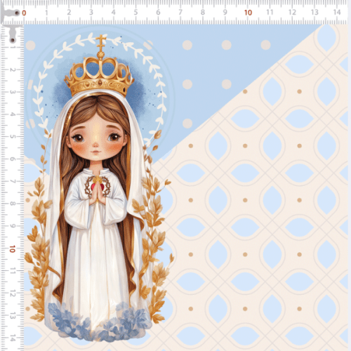 Tecido Tricoline Digital Painel Necessaire Nossa Senhora Infantil 9100E14946