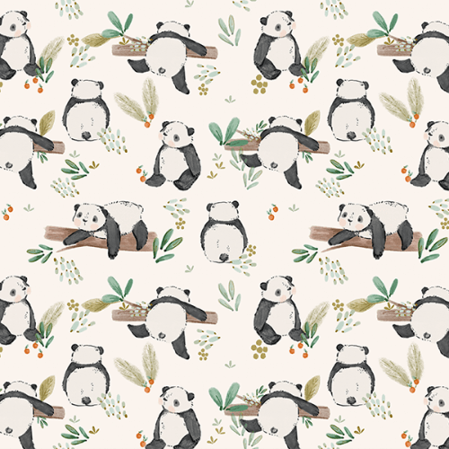 Tecido Tricoline Digital Panda Bosque Infantil 9100E16034