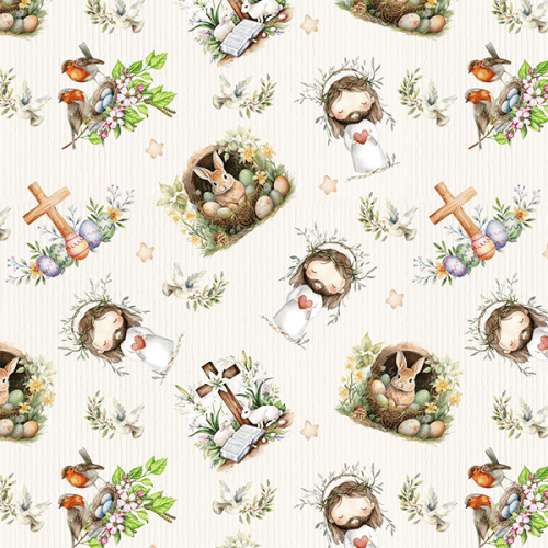 Tecido Tricoline Digital Páscoa Paixão de Cristo 9050v359