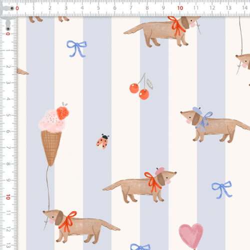 Tecido Tricoline Digital Passeio de Cachorro e Balões 9100E16047