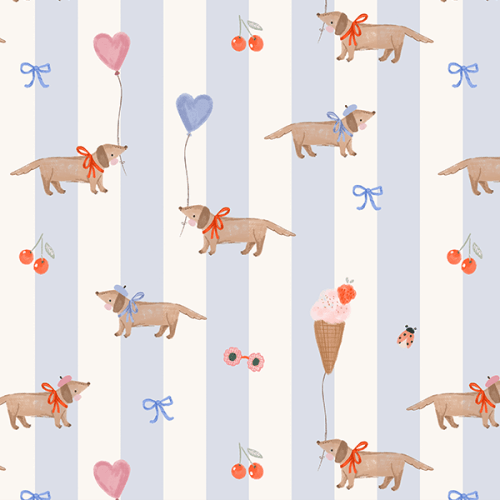 Tecido Tricoline Digital Passeio de Cachorro e Balões 9100E16047