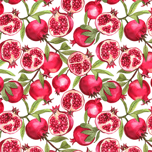 Tecido Tricoline Digital Romã Frutas Vermelhas 9100E16163