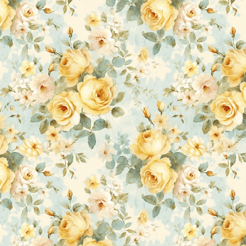 Tecido Tricoline Digital Rosas Delicadas Azul 9100e15746