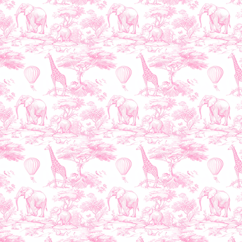 Tecido Tricoline Digital Safari Animais Rosa 9100E15918