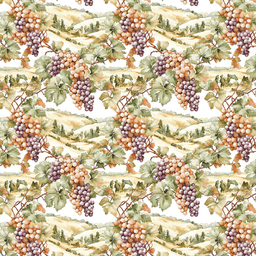 Tecido Tricoline Digital Uvas Paisagem Vinhedo 9100E16166