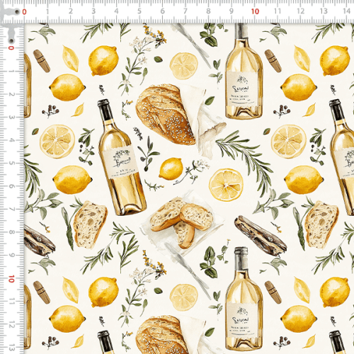 Tecido Tricoline Digital Vinho Frutas Cozinha 9100E16164