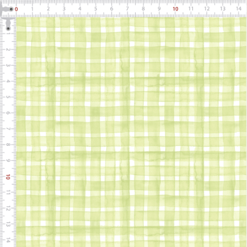 Tecido Tricoline Digital Xadrez Fundo Aquarelado Verde Lima 9100E15098