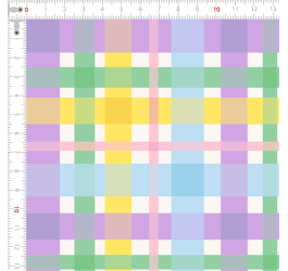 Tecido Tricoline Digital Xadrez Grid Color Pastel 9100e11887