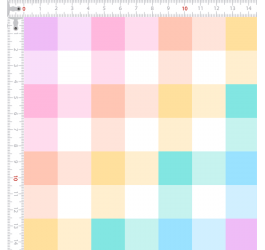 Tecido Tricoline Digital Xadrez Pastel Cores Suaves 9100e8511