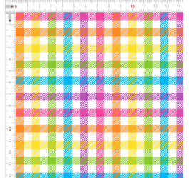 Tecido Tricoline Digital Xadrez Colorido - Loja Tear