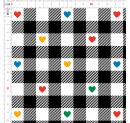 Tecido Tricoline Digital Xadrez Preto com Corações 9100e8510