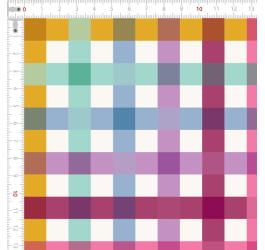 Tecido Tricoline Digital Xadrez Tartan Arco Íris 9100e11893