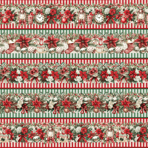 Tecido Tricoline Estampado Barrado Digital Natal Clássico 9101E14983