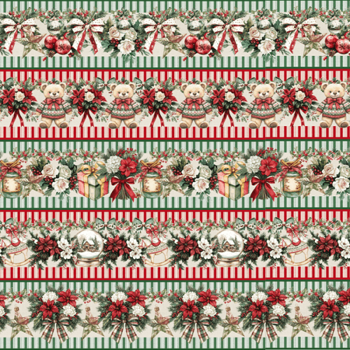 Tecido Tricoline Estampado Barrado Digital Natal Clássico 9101E14983