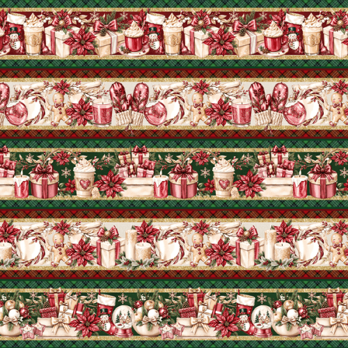 Tecido Tricoline Estampado Barrado Digital Sabores de Natal 9101E14984