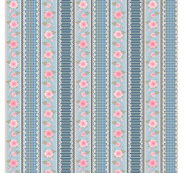 Tecido Tricoline Estampado Digital Barrado Floral Listrado e Xadrez Marinho e Azul Bebê 9100e5687