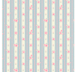Tecido Tricoline Estampado Digital Barrado Floral Rosa e Azul 9100e5626