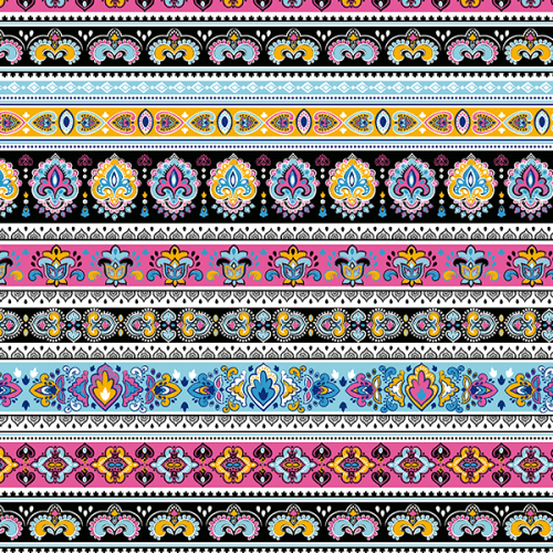 Tecido Tricoline Estampado Digital Barrados Arabesco 9100e3088