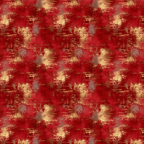 Tecido Tricoline Estampado Digital Batik Vermelho e Dourado 9101E14975