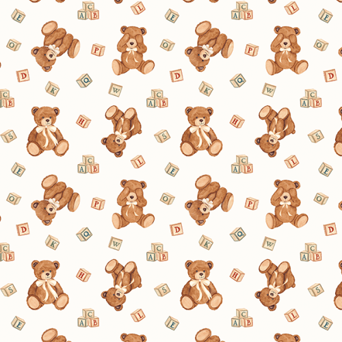 Tecido Tricoline Estampado Digital Brincadeira de Urso 9100E16073