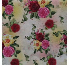 Tecido Tricoline Estampado Digital Buque de Rosas 9100e4368