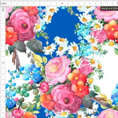 Tecido Tricoline Estampado Digital Buquê em Aquarela de Flores 9100e4339